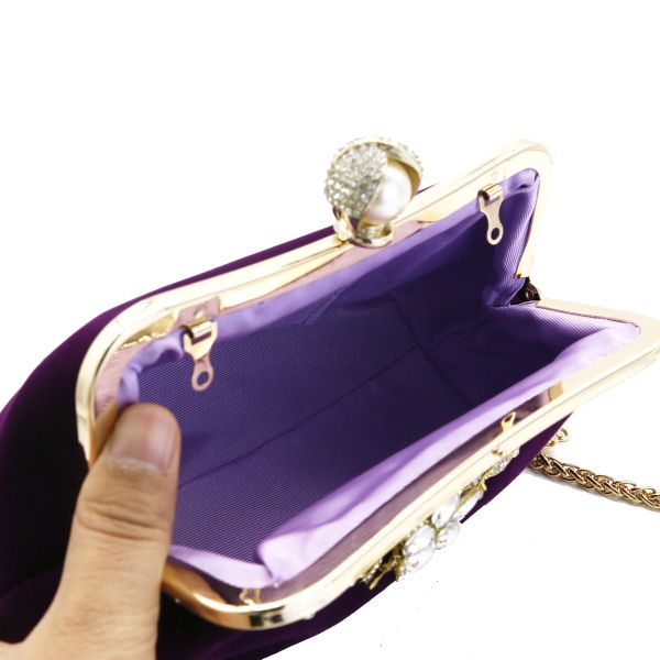 Flora Diamond Black Evening Clutches For Weddings 23cm×9cm×16cm