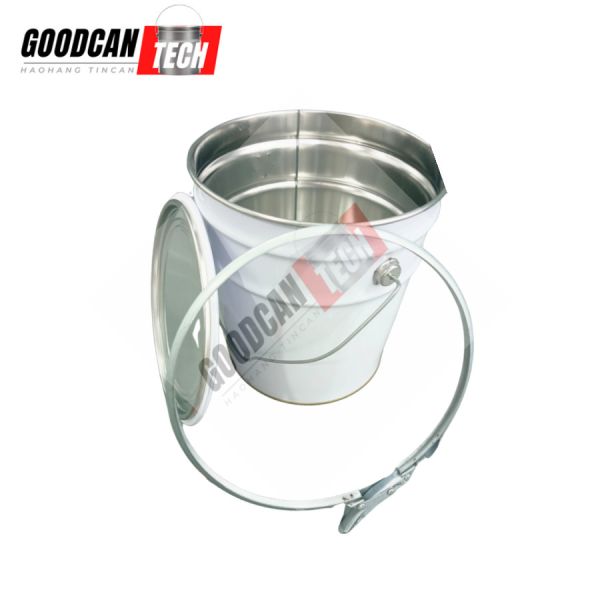 Industrial Empty Paint Tin Pails OEM 2.64 Gal 0.35mm Body Thickness With Lock Hoop
