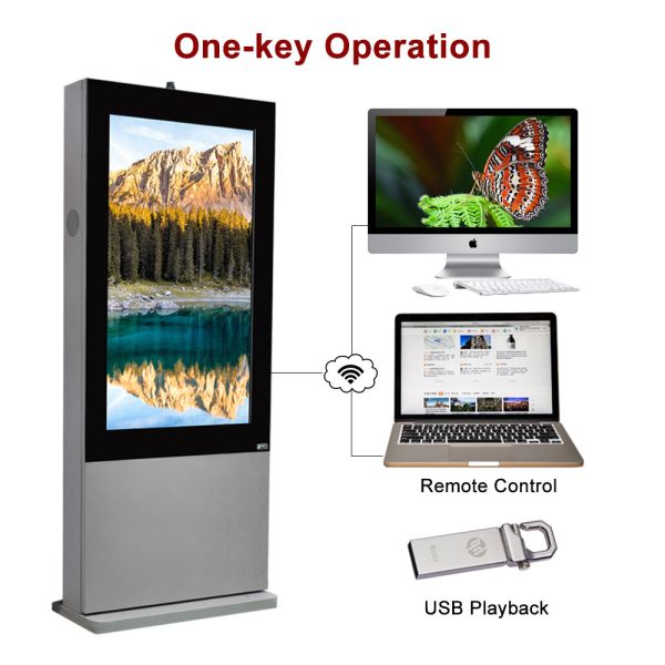 IP65 Waterproof Dustproof Outdoor LCD Advertising Screen 55 Inch