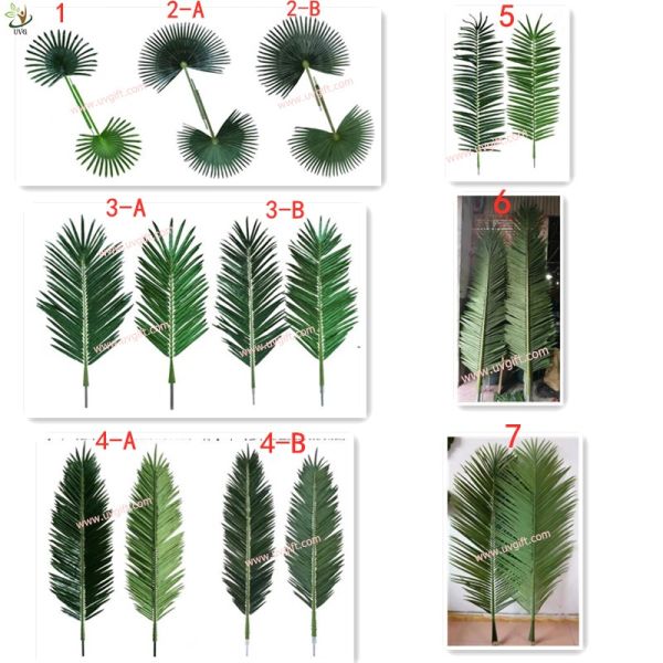 UVG environmentally friendly material fake plastic Fan palm leaves for indoor trees decoration PTR063