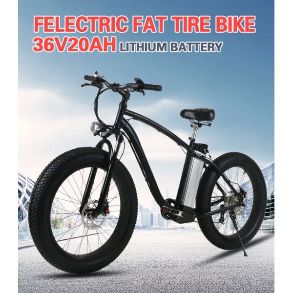 Mudguards Electric Fat Tire Mountain Bikes 26in With SR Saddle