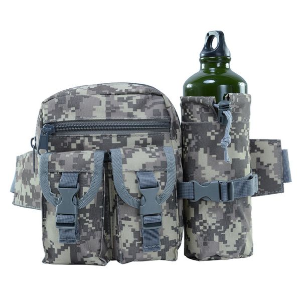 Customized Color Oem Men Camo Tactical Fanny Pack Utility Waist Bag With Water Bottle