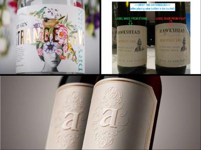 Wine Labels Stone Paper Manufacturer tear resistance Pantone color