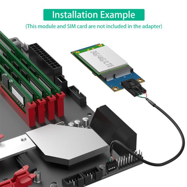 USB 2.0 9PIN Header to Mini PCI-E PCIe 52PIN Wireless Module Adapter with SIM Card Slot Ver 5.0 for GSM WWAN 3G 4G LTE