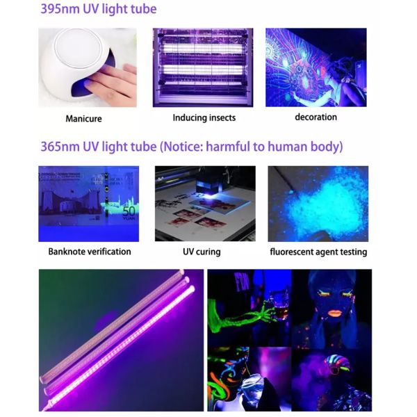 Ceiling Mounted 4ft UV T8 Led Tube Bulbs 395 Nm 1200mm PC Cover