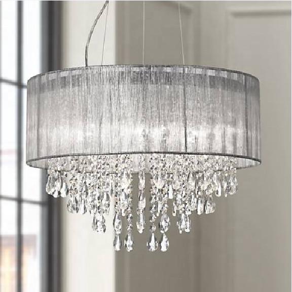 Possin Euro Jolie Sliver Fabric Crystal Ceiling Lights for Hotel Living Room Bedroom (WH-CA-04)
