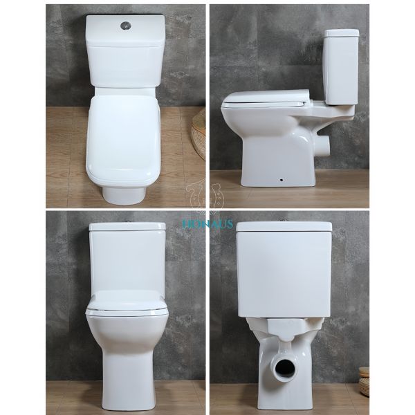 Modern Two Piece Toilet Bowl 780*370*650mm Best White Ceramic Dual Flush S/P Trap