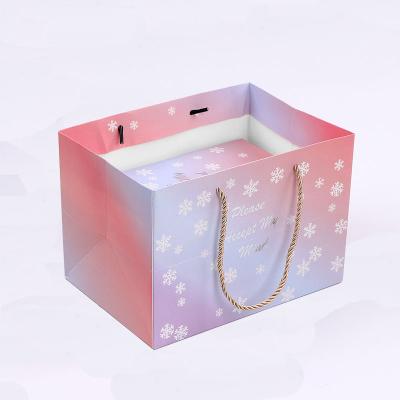 Bolsas de papel de presente personalizadas com logotipo e alças para compras e impressão offset