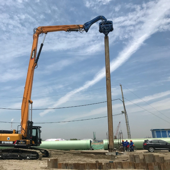45-60T Hydraulic Pile Driver - 18m Max Pile Length & 485KN High Centrifugal Force