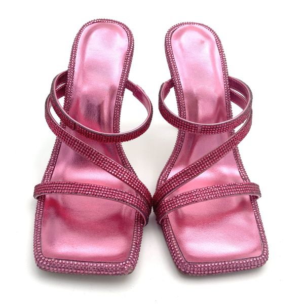 Leather Womens High Heel Sandals Comfortable Stiletto Heel Type