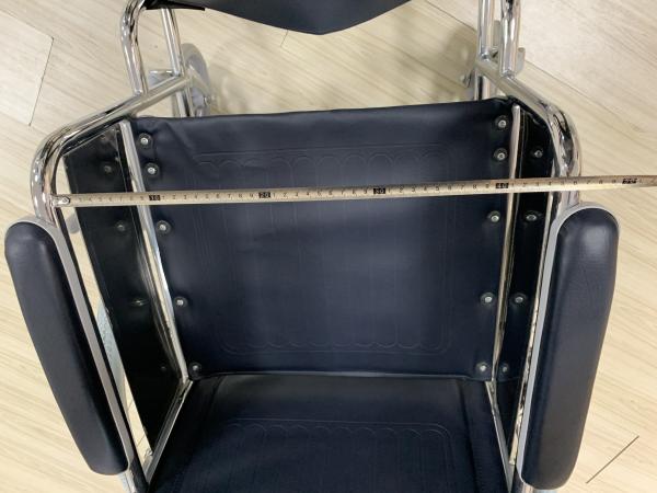 Folding Steel Wheelchair GT-874 double cross bar stronger chromed frame solid front and rear wheel