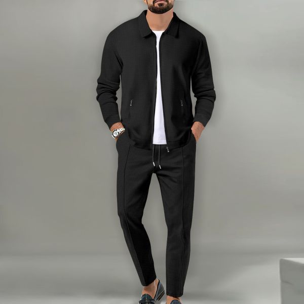 Tracksuit Set for Men Fitness Sport Jogger Zipper Jacket Two Pieces Sets