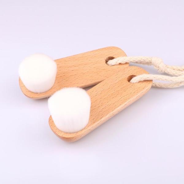 Mini Wooden Soft Face Cleansing Brush 4 X 5 X 11 Cm Long Life Span