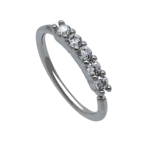 Septum Nose Piercing Helix Cartilage Hoop Surgical Stainless Steel Earring Diamond
