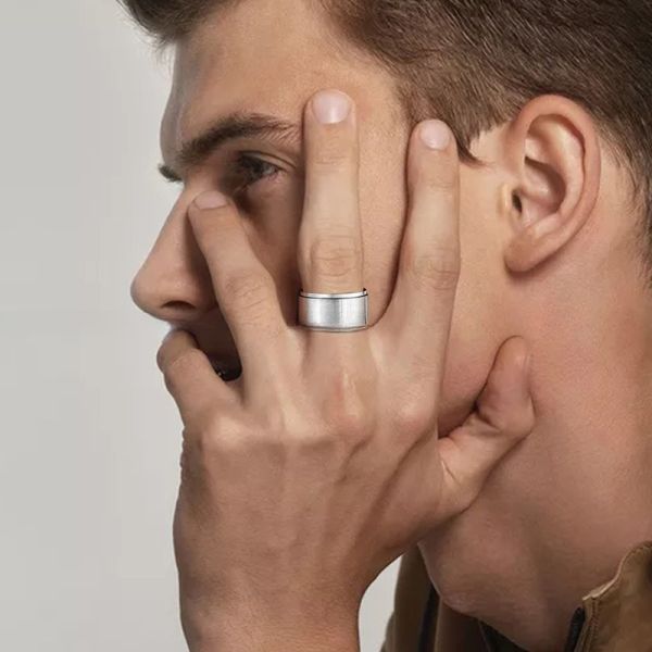 Black / Silver / Gold Stainless Steel Spinner Ring 8mm Third Party Appraisal For Men Women