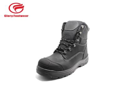 Full Grain Leather High Cut Steel Sole Safety Boots For Cold Place Comfortable