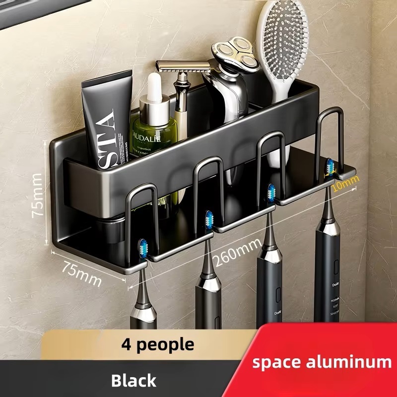 Bathroom Wall Mounted Toothbrush Holder Organizer Storage Rack Household Supplies