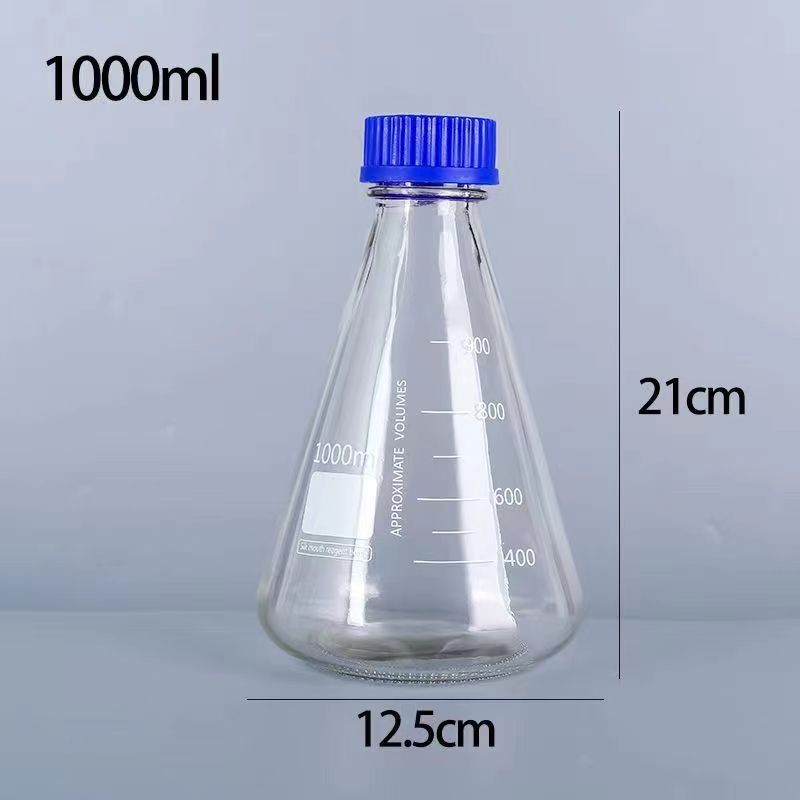 Lab Glass PETG PC Plastic Polycarbonate Tissue Cell Culture Triangular Conical Erlenmeyer Flask With Breathable Cover Lid