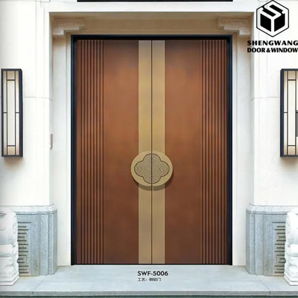 Brown Color With Water Penetration Resistance Copper Door For Villa Front Door Aesthetic