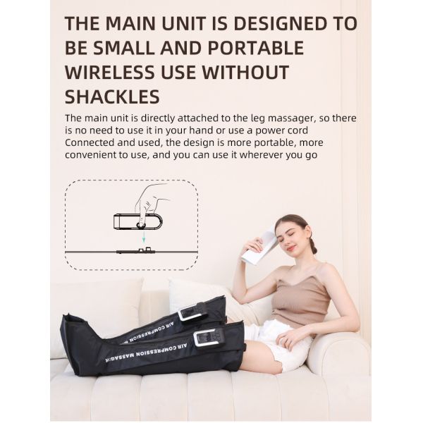Full Leg Air Compression Calf Massager 5 Chamber 12V DC Sports Recovery