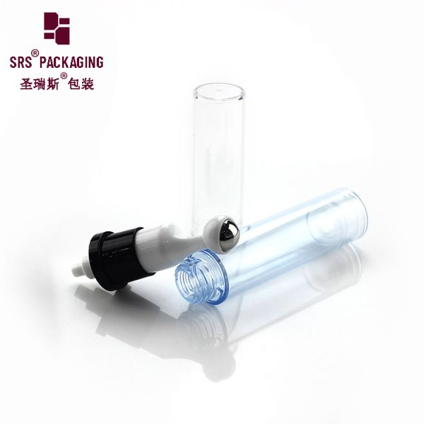 semi-transparent blue injection roller ball airless pump bottle 5ml