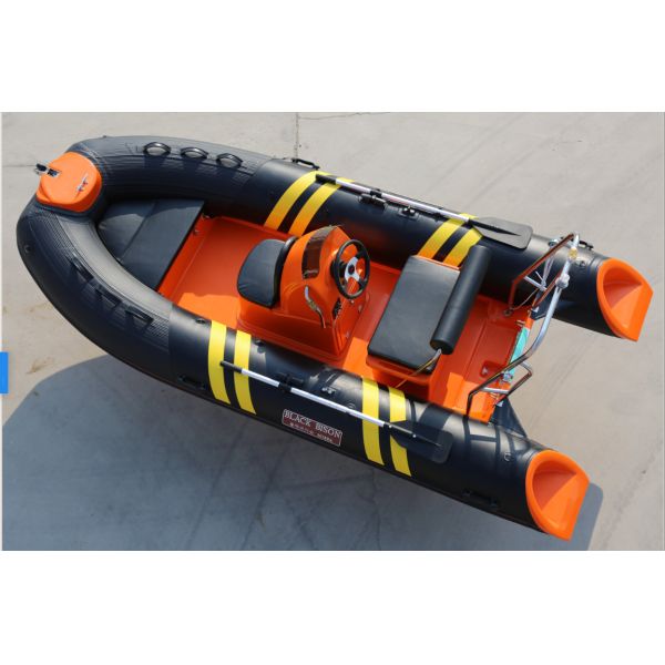 2023 new orange fiberglass hull 13ft with console and seat rib390