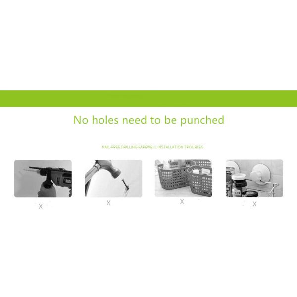 Bathroom Shelf Organizer Storage Kitchen Rack with Traceless Transparent Adhesive No Drilling SUS304 Stainless Steel