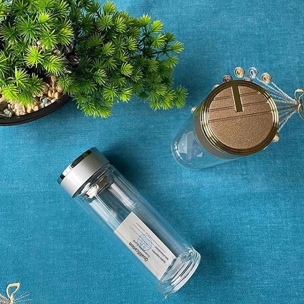 Innovative Drinkware High Borosilicate Double Glass Cup for Tea Separation in B2B