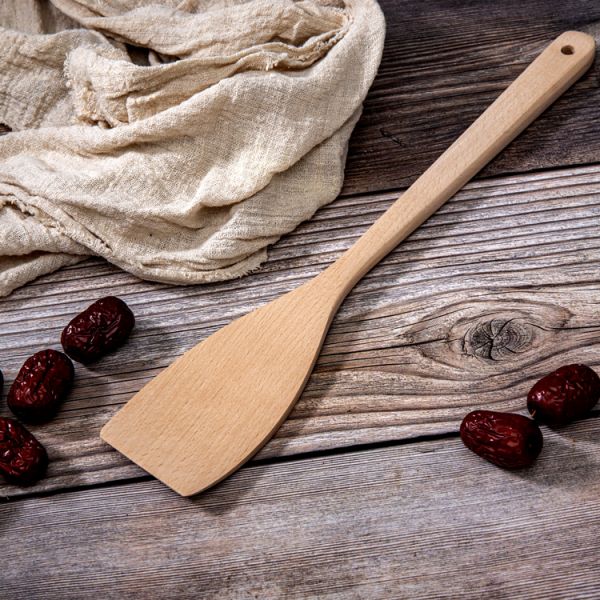Acacia Beech Wood Spatula Kitchen Pot Shovel Burr Free Surface