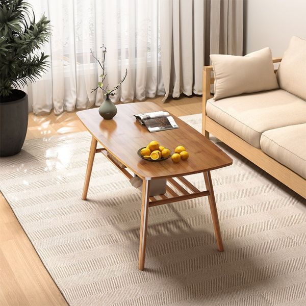 Living Room Tea Coffee Table Center Lounge Simple Design Sofa Side with Two Layers Storage in Apartment