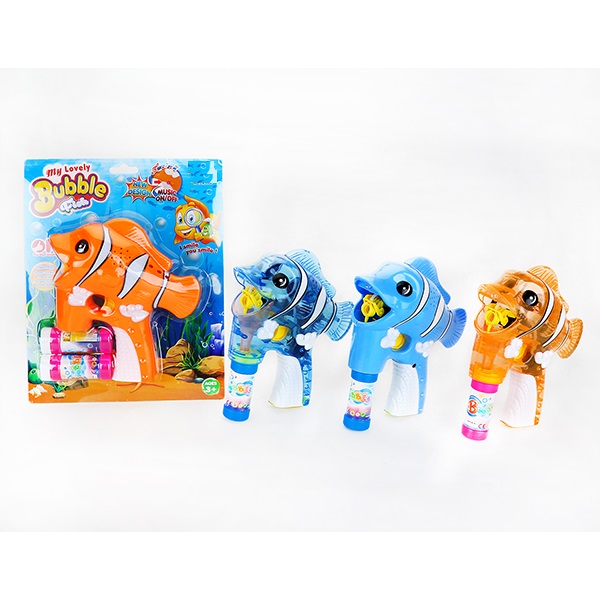 Police Car Shape LED Bubble Gun Shooter Children's Play Toys Blue Color Age 3 Kids