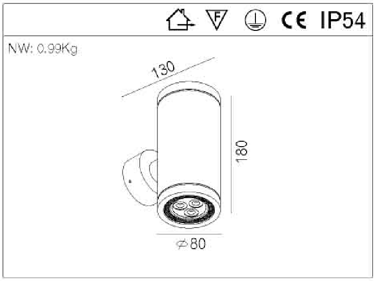 LED Wall Lights 6 Watt Outdoor Shine Aluminum Material with black white and silver color