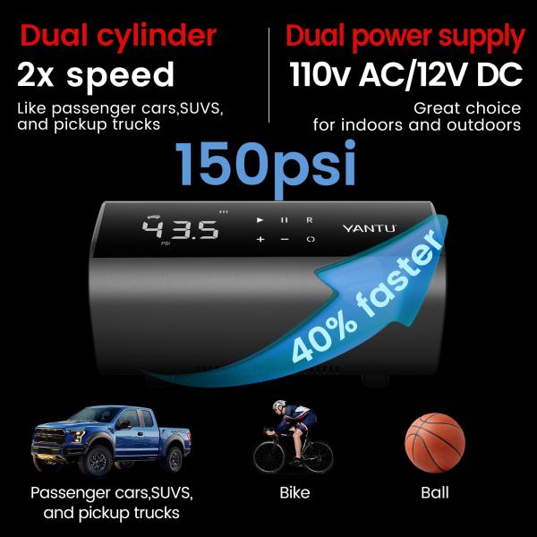 Portable Cordless Universal Electric Car Tire Inflator with Digital Automatic Function
