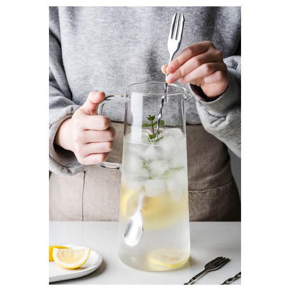 Неэтилированный стеклянный кувшин воды с емкостью крышки/ложки 1350мл силикона