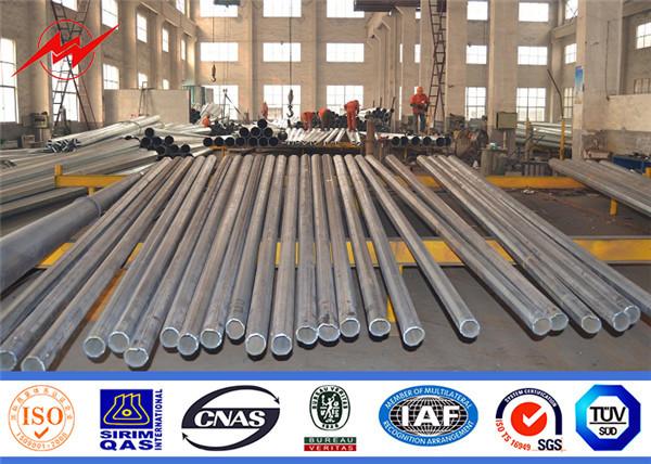 Q235B Q345B Steel Electric Transmission Steel Power Poles With Cross Arm