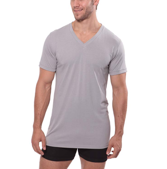 Customized Blank V Neck Bamboo T Shirt XXS - XXXL Size Anti Wrinkle