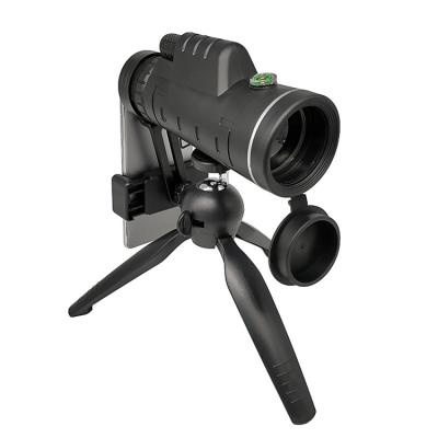 Monocular de viagem 40x60 telescópico do telefone celular impermeável com compasso