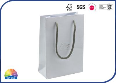 White Paper Gift Bag Custom Logo Birthday Gift Packaging Small Size with Tight Handles