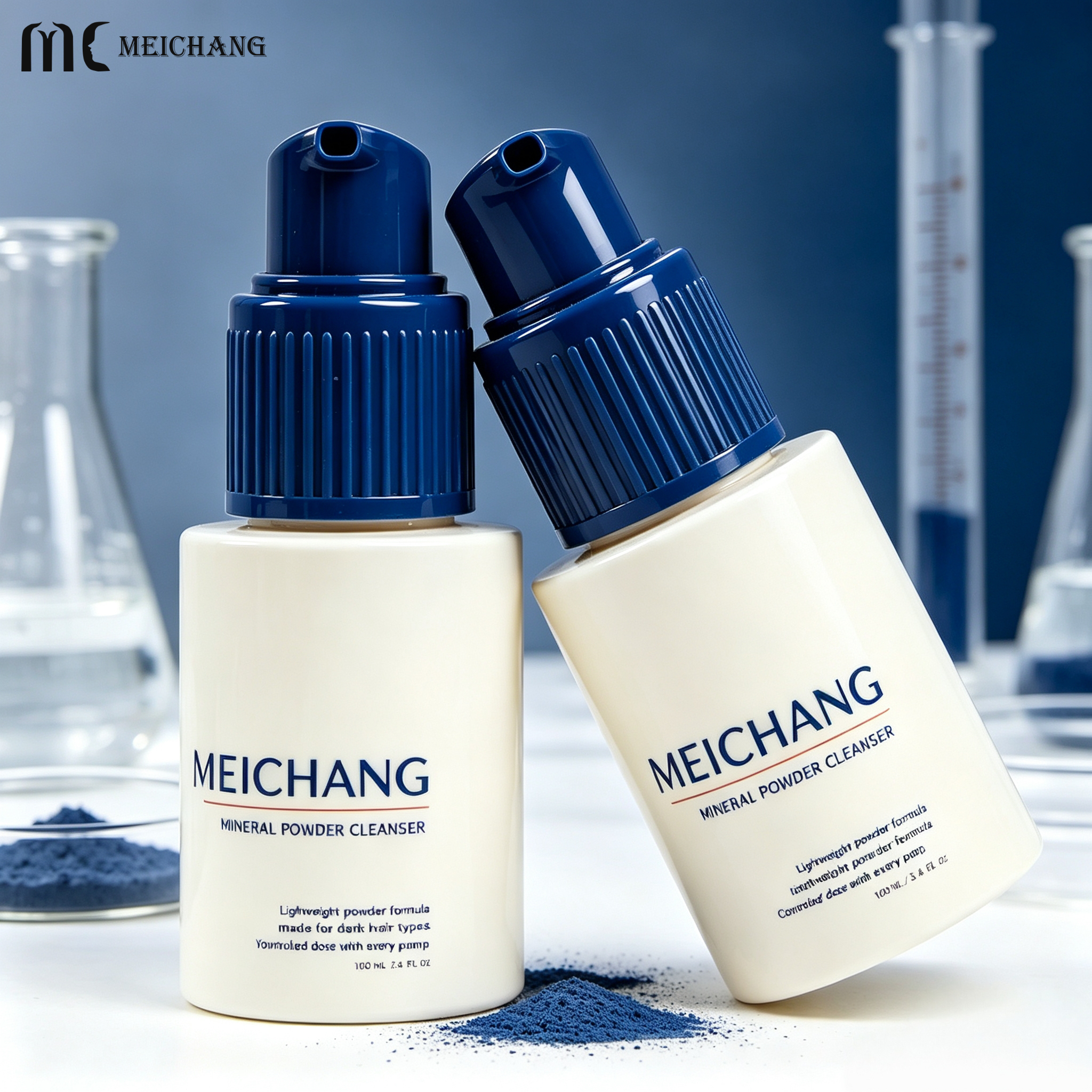 60ml 80ml 120ml Custom PET Powder Spray Bottle with Powder Pump (MC-1507)