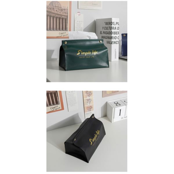 Синий роскошный северный дом столик PU кожаная тканевая коробка милый мини-автомобиль салфетки держатель