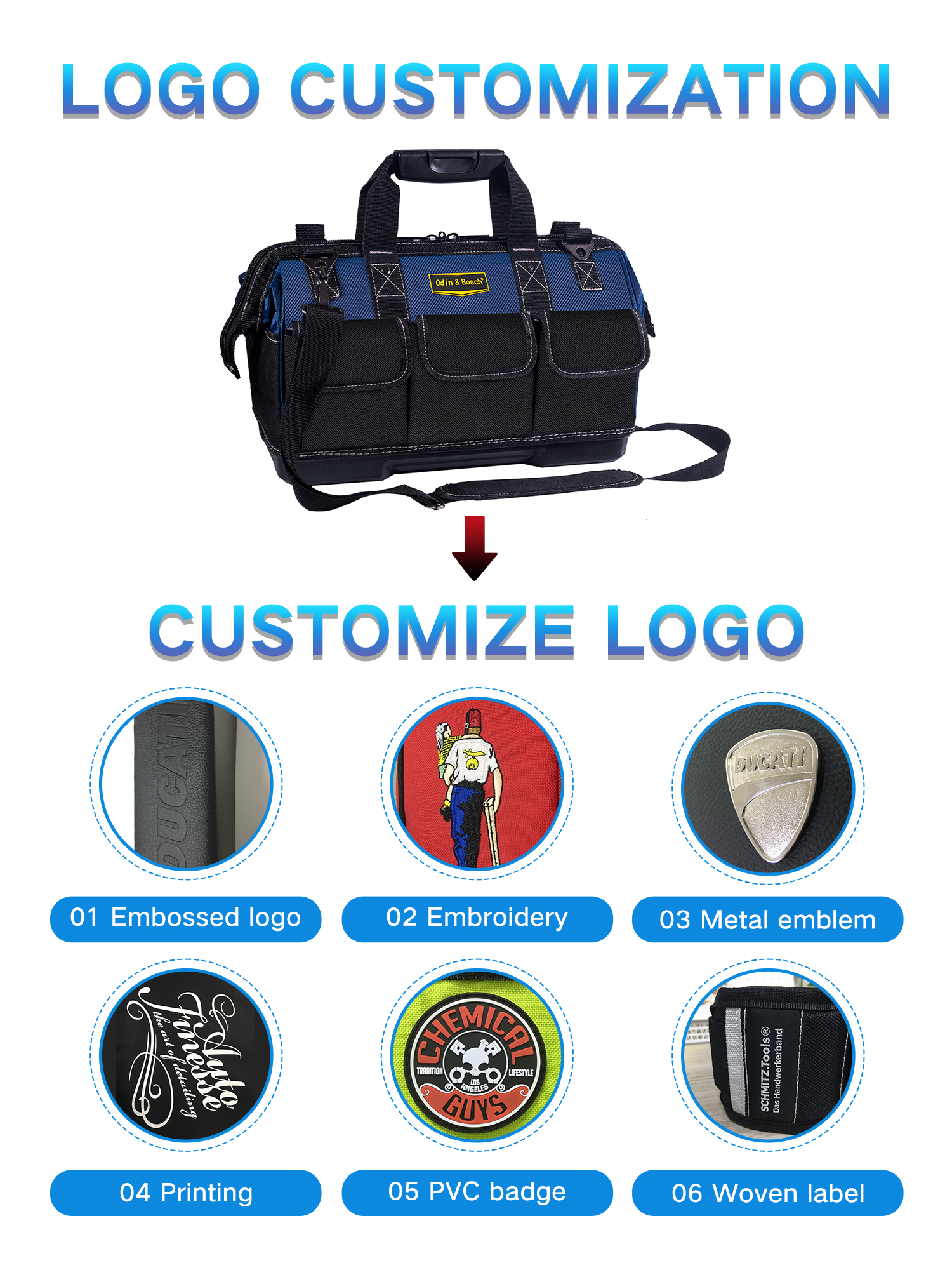 Heavy Duty Multi-Purpose Oxford Zipper Organize Storage Electrian Tool Bag Hanging Tool Bag Electrician With Hard Bottom
