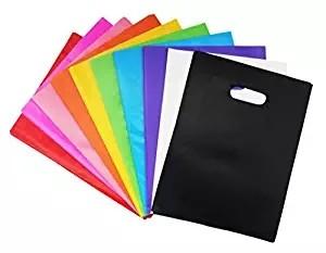 PE Plastic Custom Logo Reusable Shopping Bags With Die Cut Handle