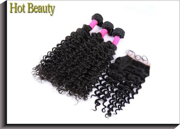 10-30 Inch 360 Frontal Wig Deep Wave With Closure Natural Black 1B#
