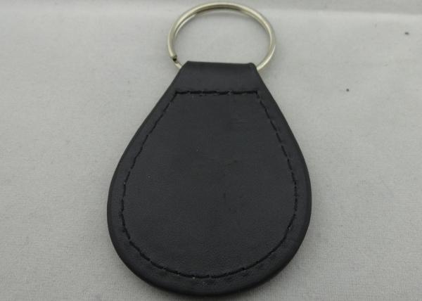 Die Casting Personalized Leather Keychains with 3D Zinc Alloy Emblem, Antique Silver Plating