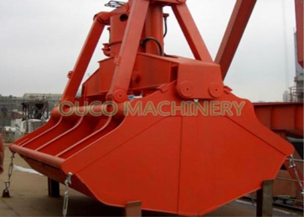Red Steel Clamshell Grab Bucket High Stability 5 Cubic Mini Clamshell Bucket