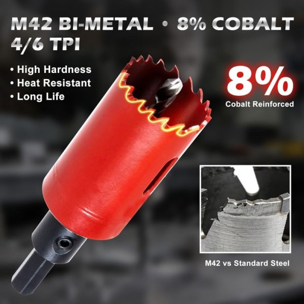 18pc BI Metal Hole Saws 64mm Precision Engineering Cobalt Cutter Set