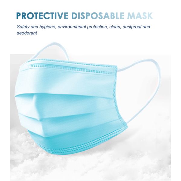 Protective Facial 3 Ply Surgical Mask , Face Mask Earloop 3 Ply  Soft Fabric