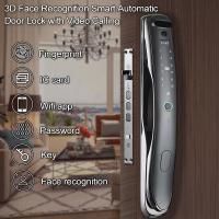 Fechadura Inteligente 3D totalmente automática de reconhecimento facial impressão digital senha fechadura de porta para apartamento