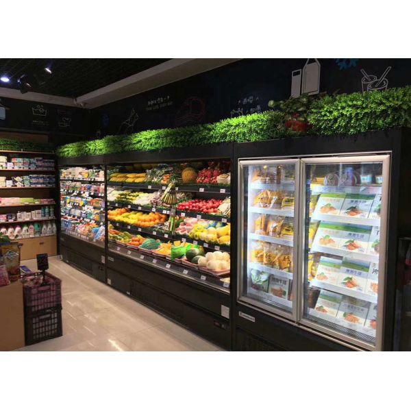 Автомобиль охладителя дисплея Multideck воздушного охлаждения R404a размораживает