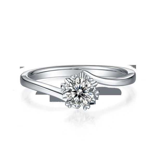 Дама 9k вокруг ювелирных изделий великолепия моды кольца серебра 7.5mm Moissanite открытых